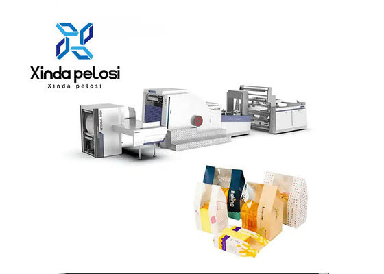 Motor Control High Speed Food Paper Bag Making Machine With Windows 200pcs/min