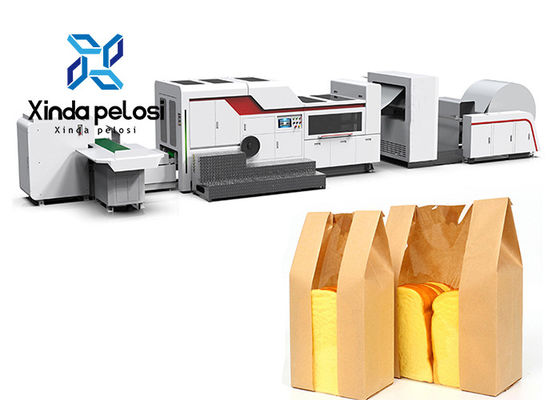 Fully Auto Square Shape Food Paper Bag Making Machine 400pcs/Min