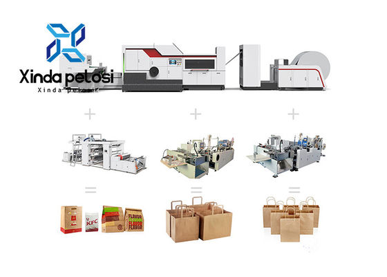 Fully Auto Square Shape Food Paper Bag Making Machine 400pcs/Min