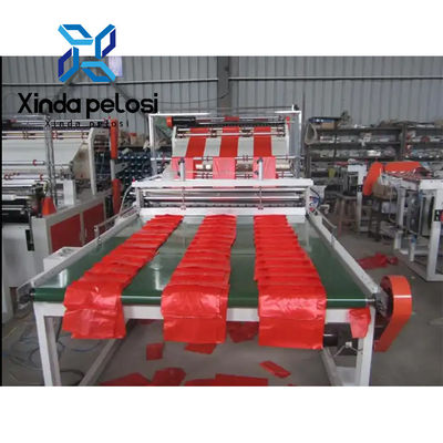 Automatic Carry Bag Making Machine 220V Plastic Bag Cutting Machine With Auto Belt Conveyor