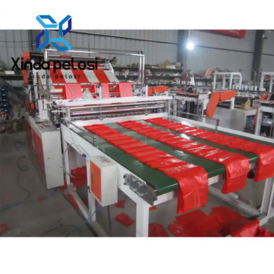 Double Lines Hot Cutting Polythene Shopping Bag Making Machines Middle Speed
