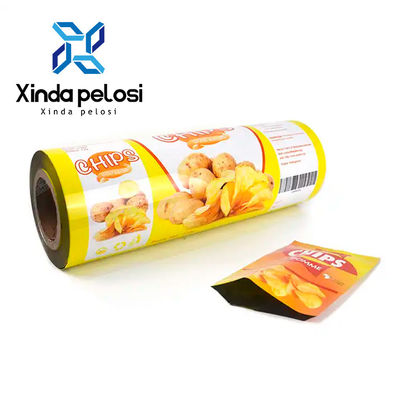 Custom Printing Plastic Film Roll Packaging For Chips Food Grade Sachet Machine